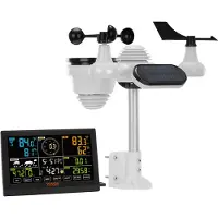 Vevor 7-in-1 weerstation Draadloos weerstation met buitensensor 19cm (7.5-inch) kleurendisplay RCC atoomklok voor het meten van windrichting