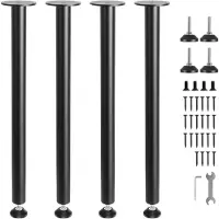 Vevor Set van 4 tafelpoten Tafellopers 711,2 mm hoog 110 mm montageplaat Carbonstaal matzwarte poedercoating Draagvermogen van 544 kg Ideaal voor keukentafels Woonkamerconsoles Studiotafels