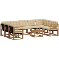 vidaXL Buiten bank set 10 st Natuurlijk en Beige