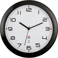 Alba radio gestuurde wandklok ´HORNEWRC N´, zwart, diameter: 300 mm