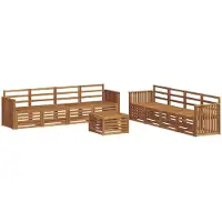 vidaXL Buiten bank set 9 st Naturel