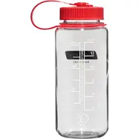 Nalgene Waterfles Wide Mouth 500 ml Clear Red Cap
