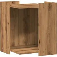 vidaXL Kattenbakkast 42x42x51 cm bewerkt hout artisanaal eikenkleurig
