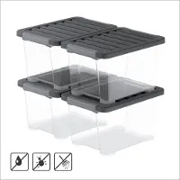 Rotho CORE Pro - opbergboxen - set van 4 - stapelbaar - 15 ltr
