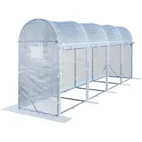 TOOLPORT Tomaten foliekas 1x6 m PE 180 g/m² UV-gestabiliseerd folietunnel met stalen frame, 2 m stahoogte, witte tuinkas