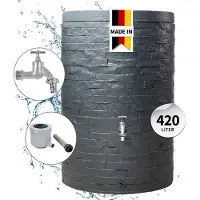 Graf MURO regenwatertank compleet set 420 L graphite grey incl. chroom aftapkraan en regenpijpaansluiting
