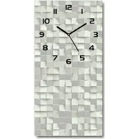 Tulup Wandklok - Geometrische achtergrond Gekleurde Glazen Klok - 30x60 cm - Wit Glazen Klok Met Print - Zwarte handen - Rechthoekige Klok - Moderne Wandklok Glas - Wandklok Glas Decoratie