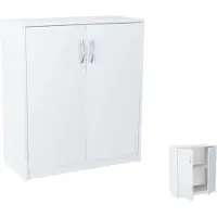 Matkam - Dressoir - 2 Deuren - Wit - Satijnen Grepen
