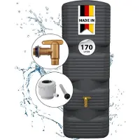 Graf QUADRO wandtank complete-set 170 L graphite grey incl. kunststof tapkraan en regenpijpaansluiting