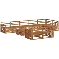 vidaXL Buiten bank set 9 st Naturel Massief Acacia Hout