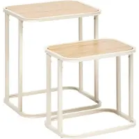 5five Simply Smart Curvy Bijzettafel - Set van 2 stuks - 39x33x46cm - Beige