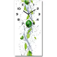 Tulup Wandklok - Calciumcarbonaat Glazen Klok Met Print - 30x60 cm - Groente Wandklok Glas Met Motief - Zwarte handen - Rechthoekige Klok - Wandklok Glas Decoratie - Gekleurde Glazen Klok