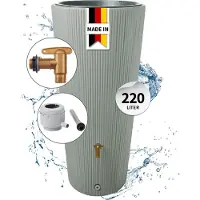 Graf VASO DECOR 2in1 beplantbare regenton 220 L agave incl. kunststof uitloopkraan en regenpijp aansluiting