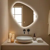 LOMAZOO Spiegel met Verlichting - Badkamer Spiegel - Badkamerspiegel met Verlichting - Spiegel met licht - LED - 80 x 80 cm - Ovaal [ZÜRICH]