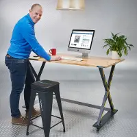 Datona Industriële werktafel 160 cm en werkplaatskruk