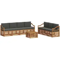 vidaXL Sofa-Sets 8 st Natuurlijk en Antraciet Massief Acacia Hout