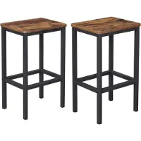 Begryf Barkrukken Set van 2 – Industrieel – Vintage Bruin & Zwart – 65 cm