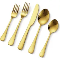Vevor 60-delige gouden bestekset van roestvrij staal geschikt voor levensmiddelen