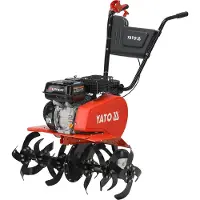 YATO Benzine Tuinfrees & Grondfrees - 196 cc Loncin Motor (4.1 kW / 5.6 PK) - Verstelbare Werkbreedte tot 85 cm - Werkdiepte 26 cm - Met Transportwielen