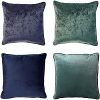 Dutch decor - KUSSENSET - 4-delig - Velvet Elegance - 45x45 cm - inclusief binnenkussens - blauw, groen - Met Ritssluiting – Decoratie set sierussens - Comfortabele kussentjes voor op de Bank