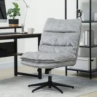 MODFU Bureaustoel - Draaibaar En In Hoogte Verstelbaar - Modern - Voor Werkkamer - Polyester - Grijs - 63,5 x 81 x 96-102 cm
