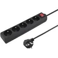 PremiumCord maitinimo juostelė 5 lizdai 5 m juoda (ppa5k-05bk) (5 x, 5 m)