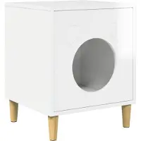 vidaXL Kattenhuis Glanzend Wit 42,5 x 40 x 53 cm Bewerkt hout
