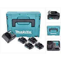 Makita Power Source Kit 4x BL 1021 B accu 12 V max. 2,0 Ah CXT ( 4x 197396-9 ) + DC 10 SB lader ( 197363-4 ) + Makpac