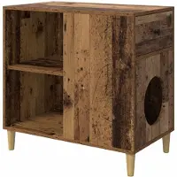 vidaXL Kattenhuis Oudhout 72 x 42.5 x 70 cm Bewerkt hout