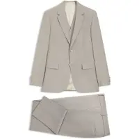 BOSS Slim-fit driedelig pak van scheerwol
