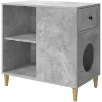 vidaXL Kattenhuis Beton 72 x 42.5 x 70 cm Bewerkt hout