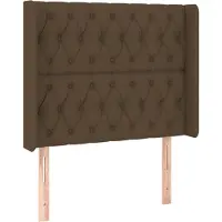 vidaXL Hoofdbord met randen 103x16x118/128 cm stof donkerbruin