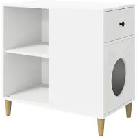 vidaXL Kattenhuis Wit 72 x 42.5 x 70 cm Bewerkt hout