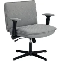 MODFU Bureaustoel - Opklapbare Armleuningen - Verstelbare Zithoogte - Linnenlook - Polyester - Grijs - 76 X 70 X 85-97 Cm