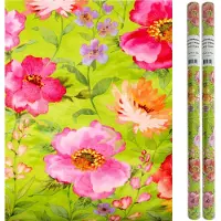 Benza Bloemen - Luxe Cadeaupapier - Inpakpapier - 10 meter x 70 cm - 2 rollen
