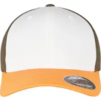 Flexfit Pet kaki / oranje / wit