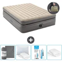 Intex Luchtbed - 2-Persoons - 152 x 203 x 51 cm - Grijs - Inclusief pomp - Hoeslaken - Kussen - Reparatieset en Kussenbeschermer