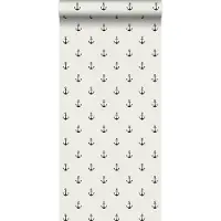 Midbec tapeter behang ankers beige en zwart - 53 cm x 10.05 m - 128873