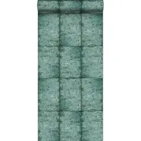 Midbec tapeter behang zinken platen smaragdgroen - 53 cm x 10.05 m - 138879