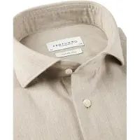 Profuomo Heren Overhemden Cotton Linen - Zand - Maat 45