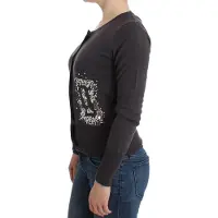 John Galliano Paarse Wollen Gekleurde Sequins Cardigan Brei Trui