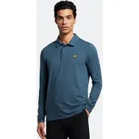 Lyle & Scott Verborgen knop met lange mouwen poloshirt in Marine