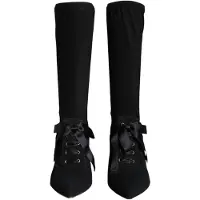 Dolce&Gabbana Zwarte Stiletto Hakken Halflange Laarsjes Schoenen