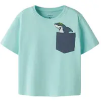 Name it MINI T-shirt lichtblauw Jongens Stretchkatoen Ronde hals Printopdruk - maat 86