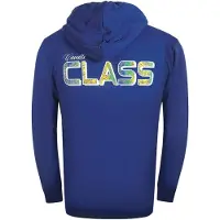 Cavalli Class Floral Bold Logo Irisblauwe Hoodie Met Rits