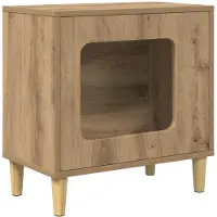 vidaXL Kattenhuis Ambachtelijk Eiken 51 x 30 x 52 cm Bewerkt hout