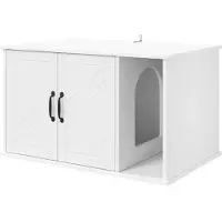 vidaXL Kattenhuis Wit 85 x 55 x 50,5 cm Bewerkt hout