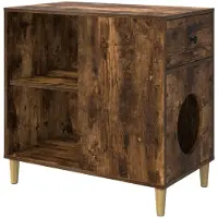 vidaXL Kattenhuis Rook Eiken 72 x 42.5 x 70 cm Bewerkt hout