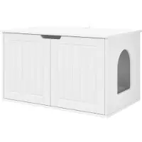 vidaXL Kattenhuis Wit 85 x 55 x 50,5 cm Bewerkt hout