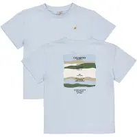 LEVV Little T-shirt met backprint lichtblauw Jongens Katoen Ronde hals - maat 116